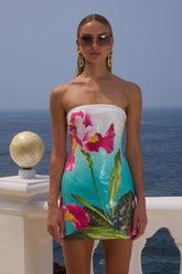 Lässiges Wickelkleid mit festlichem Paillettenprint